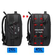BANGE Business Trip Travel Wasserdichter Erweiterungsrucksack Flugzugelassener Handgepäck-Rucksack 5