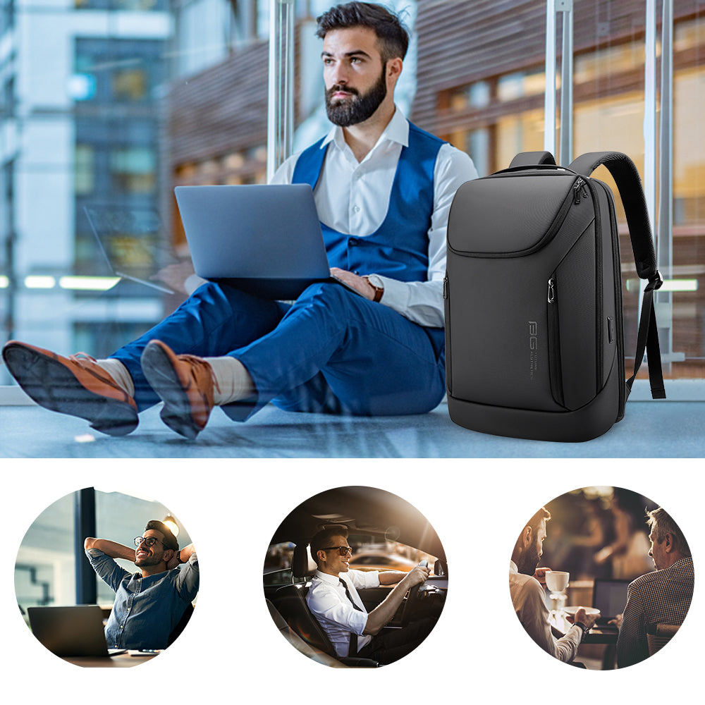 BANGE Business Wasserdichter Rucksack Geeignet für 15,6 Zoll Laptop Rucksack mit USB-Aufladung 6