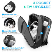 BANGE Business Wasserdichter Rucksack Geeignet für 15,6 Zoll Laptop Rucksack mit USB-Aufladung 8