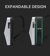 BANGE Erweiterbarer Anti-Diebstahl-Hartschalen-Rucksack mit USB-Anschluss und Organizer 7