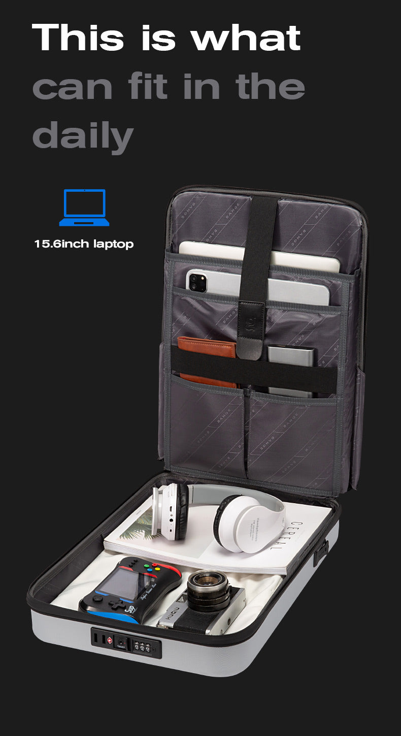 BANGE Hartschalen-Laptop-Rucksack mit TSA-Schloss 7