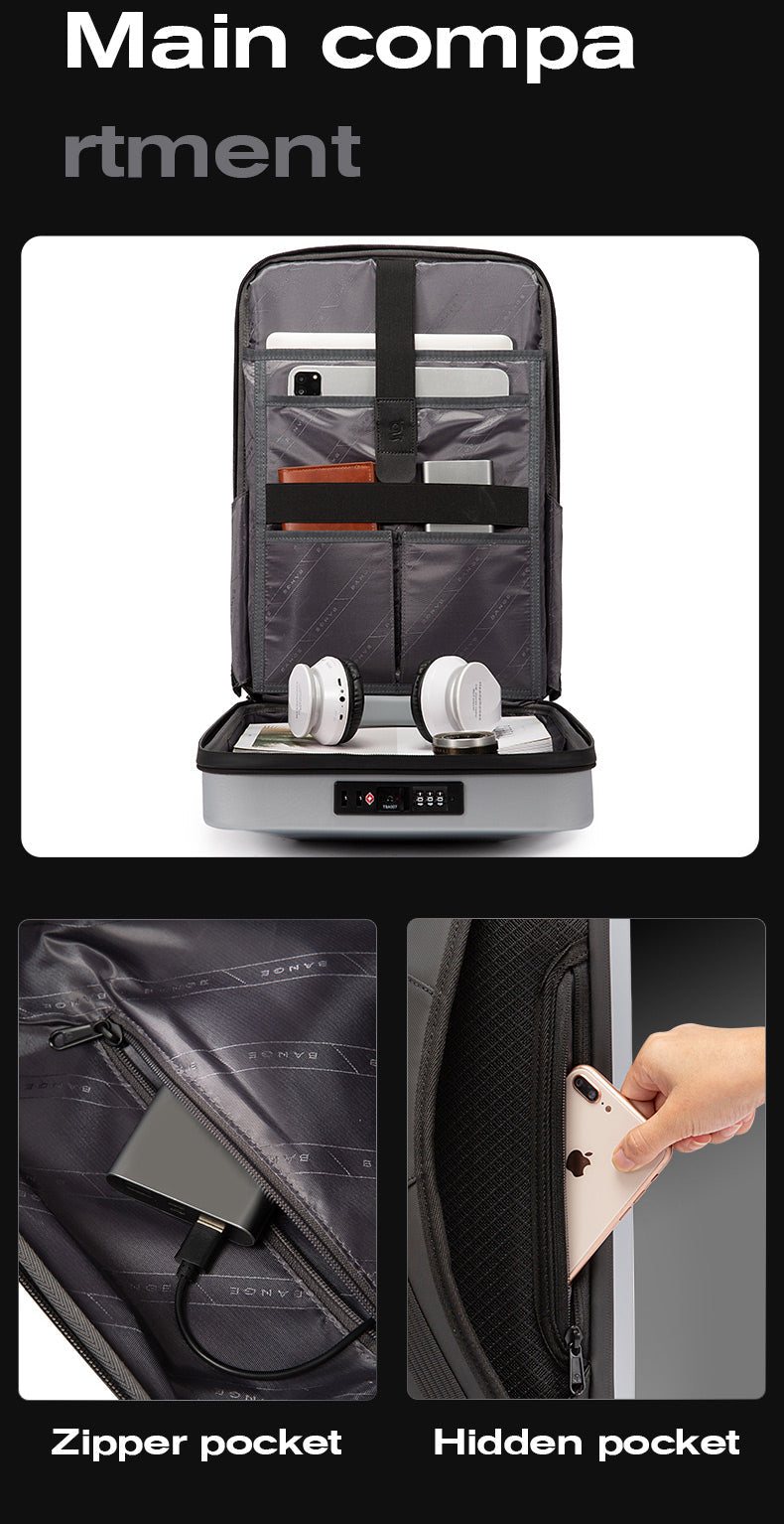 BANGE Hartschalen-Laptop-Rucksack mit TSA-Schloss 8