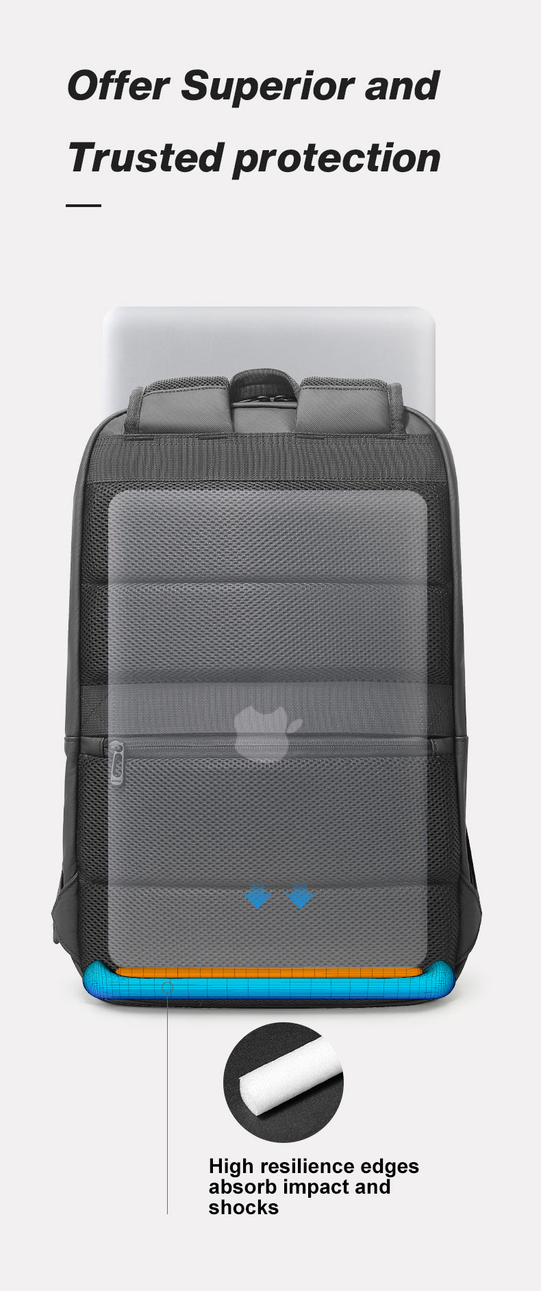 BANGE Heißer Verkauf Ergonomischer Wasserdichter Business Traveler Essential Laptop Rucksack 3