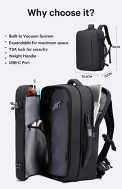 BANGE Heißer Verkauf Neue Ankunft 50L USB TSA Schloss Gewicht Griff Wasserdicht Männer Vakuum Kompression Laptop Rucksack 3