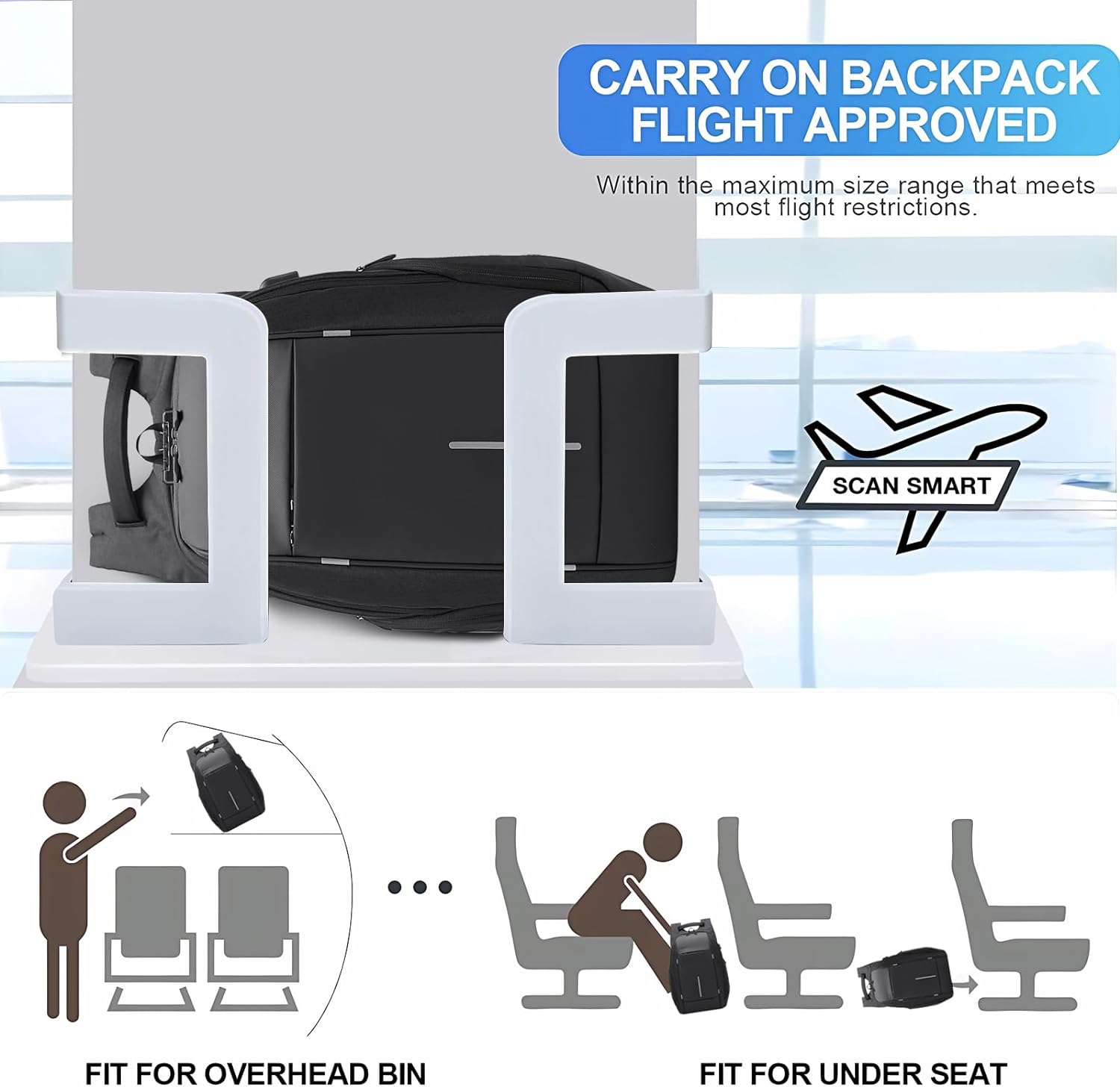 BANGE Leichter Reiserucksack, Laptop-Rucksack für 15,6-Zoll-Notebooks, modische Arbeitsrucksäcke für den Alltag für Männer und Frauen 6