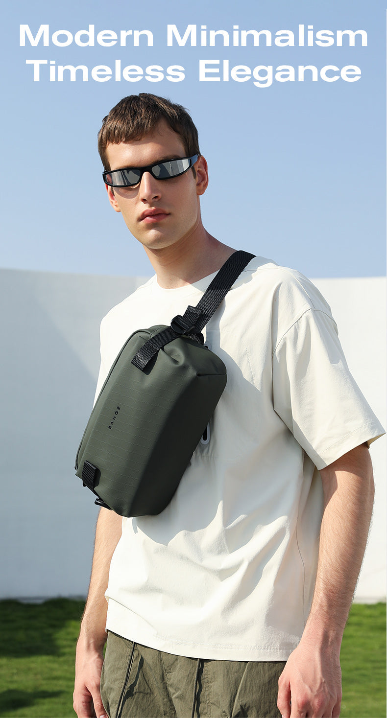 BANGE Minimalistische, wasserdichte Urban Crossbody-Schultertasche für Pendeln/Reisen 1