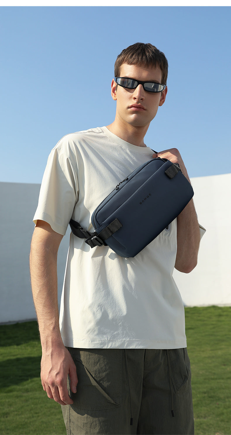 BANGE Minimalistische, wasserdichte Urban Crossbody-Schultertasche für Pendeln/Reisen 4