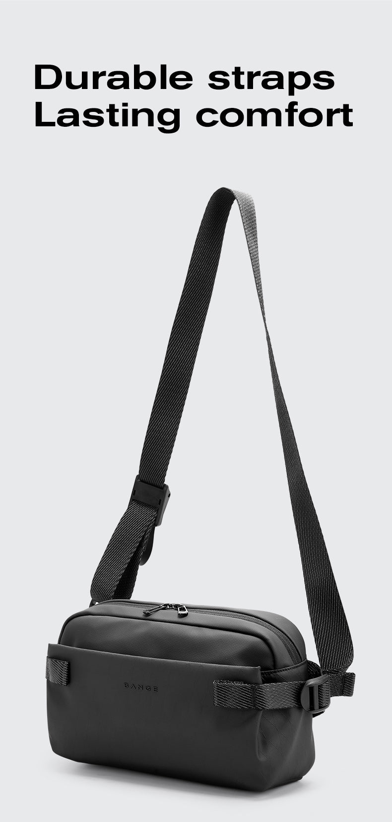 BANGE Minimalistische, wasserdichte Urban Crossbody-Schultertasche für Pendeln/Reisen 5