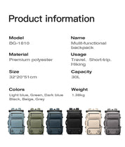 BANGE Multifunktions-Reiserucksack mit abnehmbarem Diebstahlschutz und Schuhfächern 3