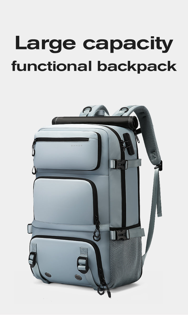 BANGE Multifunktions-Reiserucksack mit abnehmbarem Diebstahlschutz und Schuhfächern 6