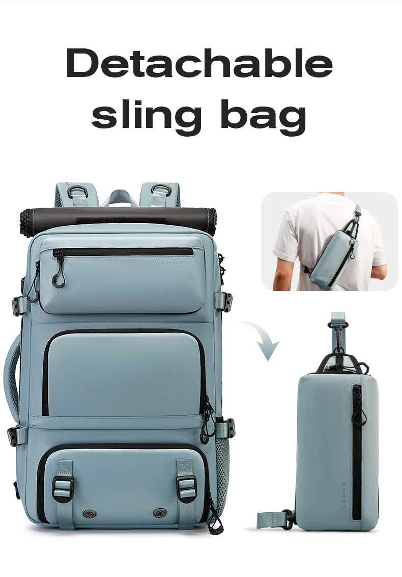 BANGE Multifunktions-Reiserucksack mit abnehmbarem Diebstahlschutz und Schuhfächern 7
