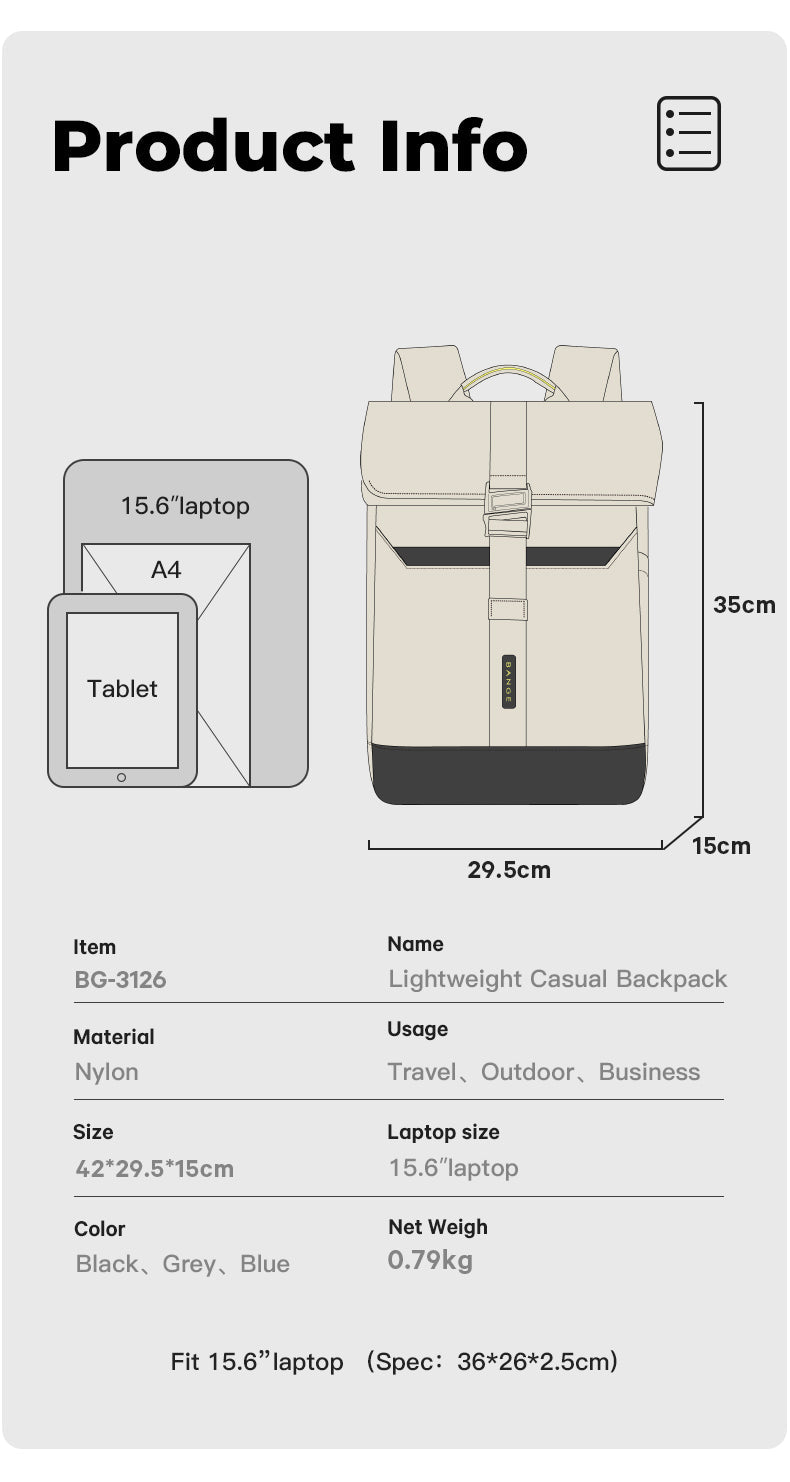 BANGE NEUHEITEN Wasserdichter, leichter Rolltop-Rucksack für den Schulweg 5