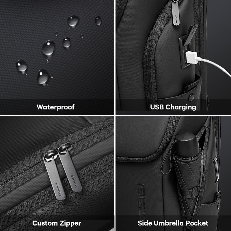 BANGE Neuer USB-Ladeanschluss passend für 15,6-Zoll-Laptop-Rucksack für Männer 5