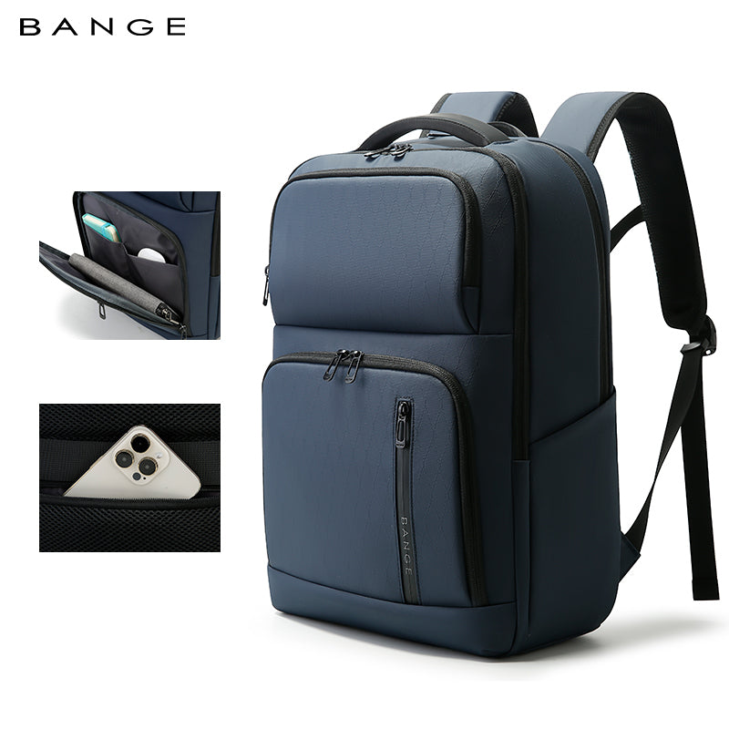 BANGE Neuer organisierter wasserdichter Pendler-Business-Schulrucksack 9