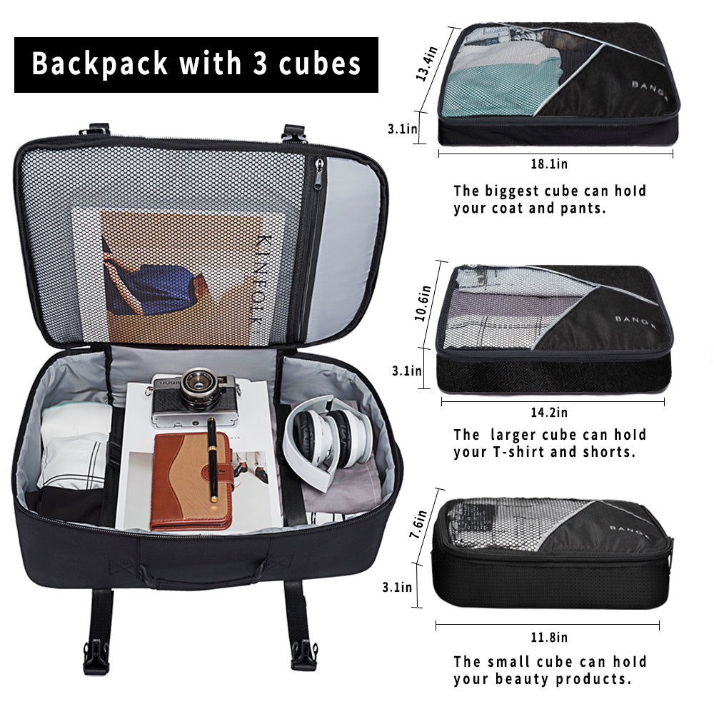 BANGE Reise-Rucksack für Herren, 40 Liter, FAA-flugzugelassene Wochenendtasche (Rucksack mit 3 Fächern) 2