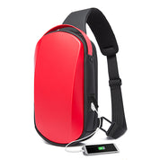 BANGE Sling Bag Wasserdichter Shell Crossbody Bag Rucksack für Männer mit USB-Ladeanschluss 10