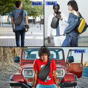 BANGE Sling Bag Wasserdichter Shell Crossbody Bag Rucksack für Männer mit USB-Ladeanschluss 7