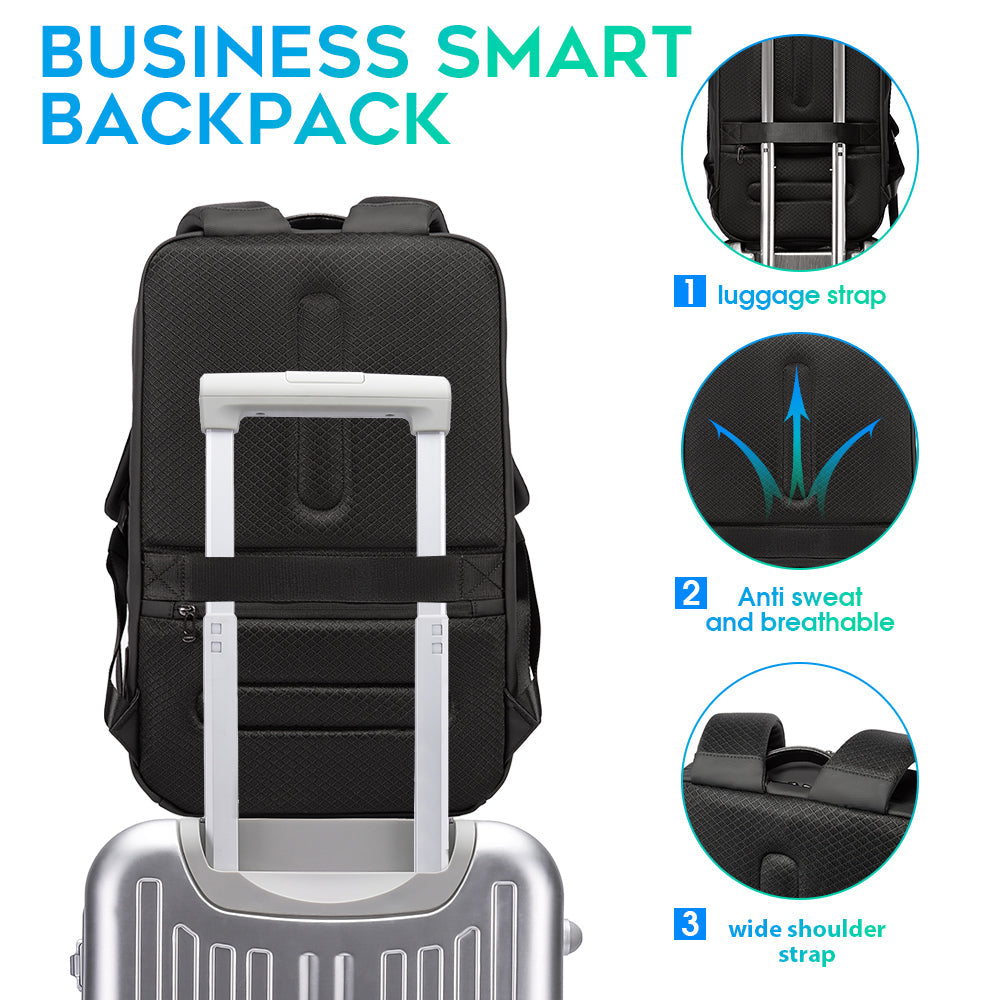 BANGE Smart Business Laptop-Rucksack, wasserdicht, für 15,6-17,3 Zoll Laptops mit 3.0 USB-Ladeanschluss für Männer und Frauen 1