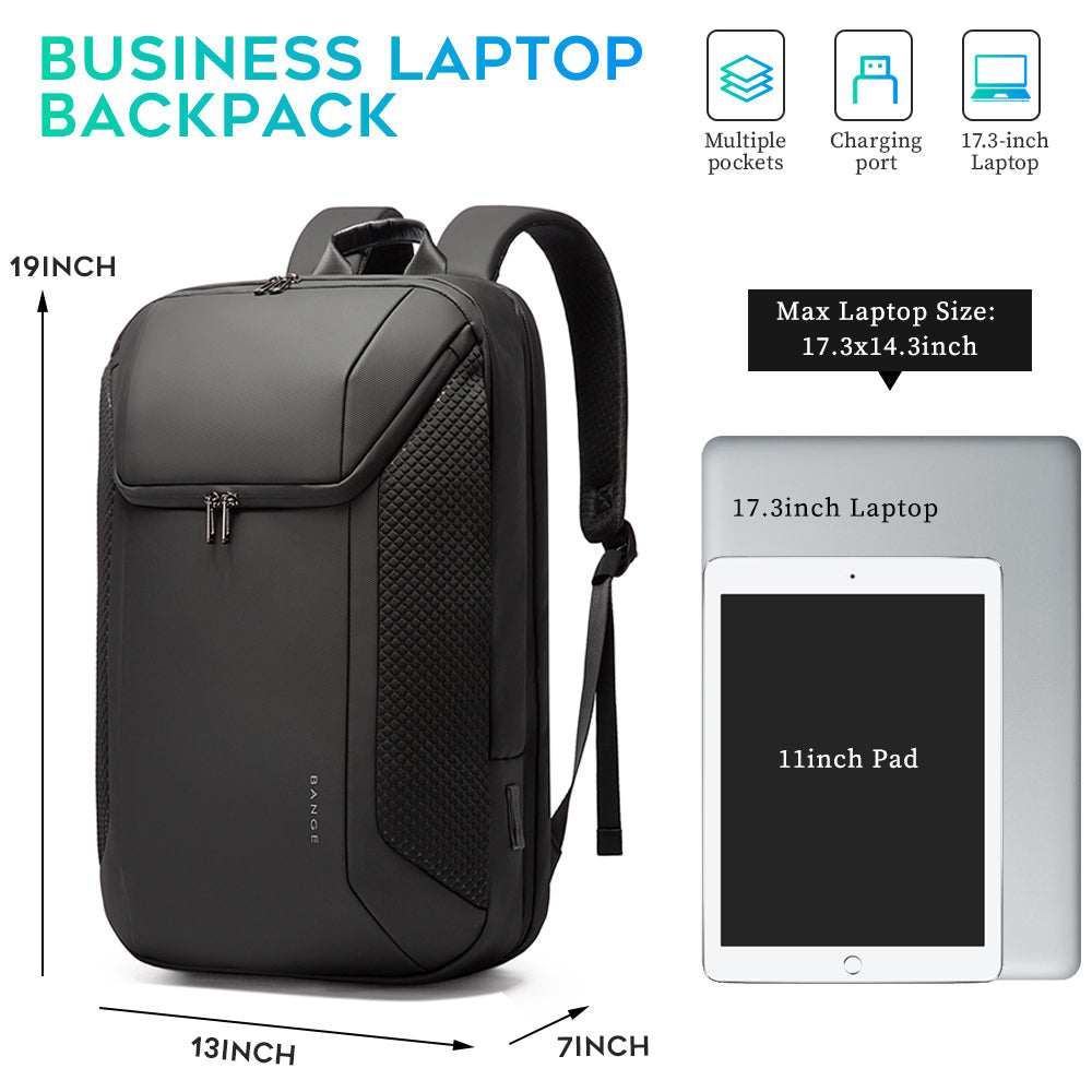 BANGE Smart Business Laptop-Rucksack, wasserdicht, für 15,6-17,3 Zoll Laptops mit 3.0 USB-Ladeanschluss für Männer und Frauen 4