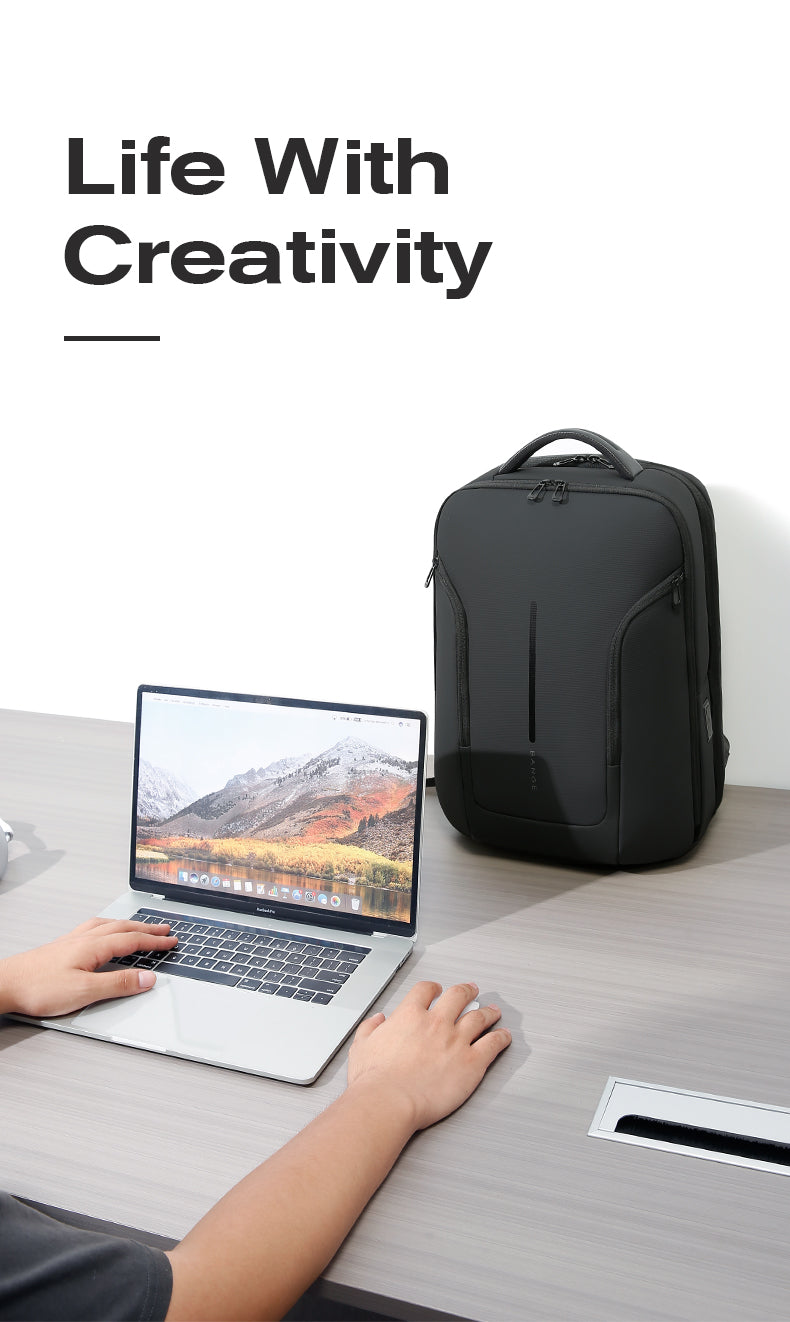 BANGE Stilvoller wasserdichter Urban Commuter Laptop-Rucksack USB-Anschluss & 15,6-Zoll-Laptop 1