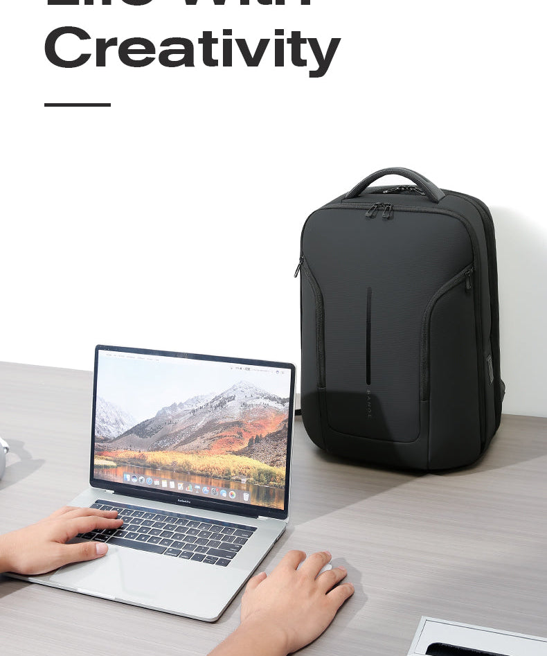 BANGE Stilvoller wasserdichter Urban Commuter Laptop-Rucksack USB-Anschluss & 15,6-Zoll-Laptop 1