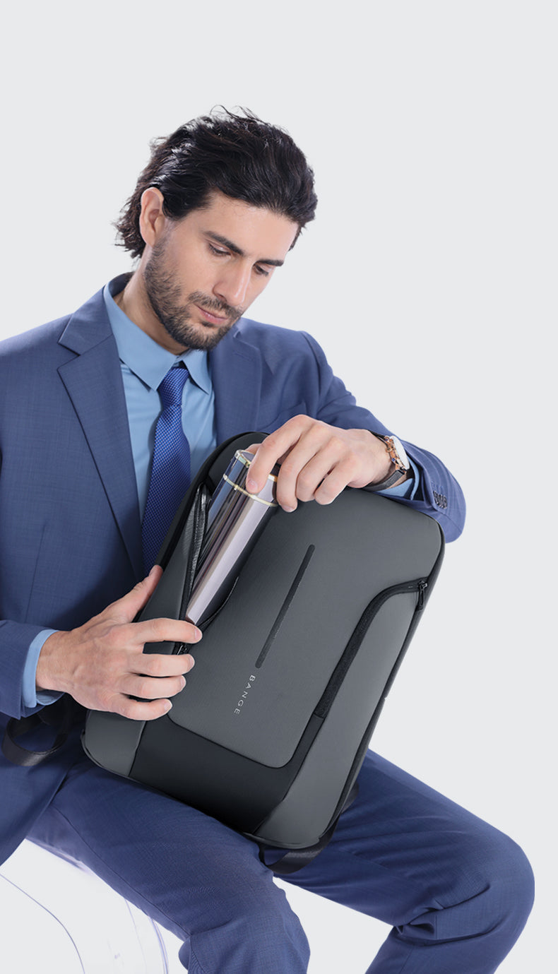 BANGE Stilvoller wasserdichter Urban Commuter Laptop-Rucksack USB-Anschluss & 15,6-Zoll-Laptop 4