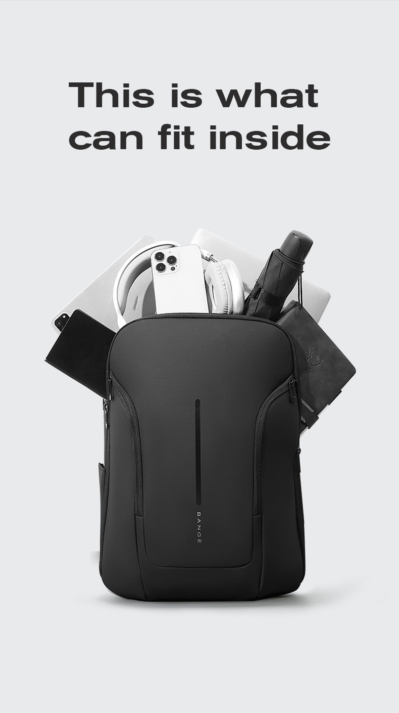 BANGE Stilvoller wasserdichter Urban Commuter Laptop-Rucksack USB-Anschluss & 15,6-Zoll-Laptop 7