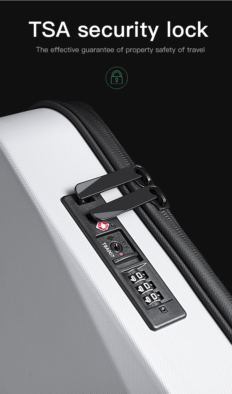 BANGE Tech Diebstahlsicherer Hartschalen-Business-Rucksack mit TSA-Schloss und USB-Ladeanschluss 6