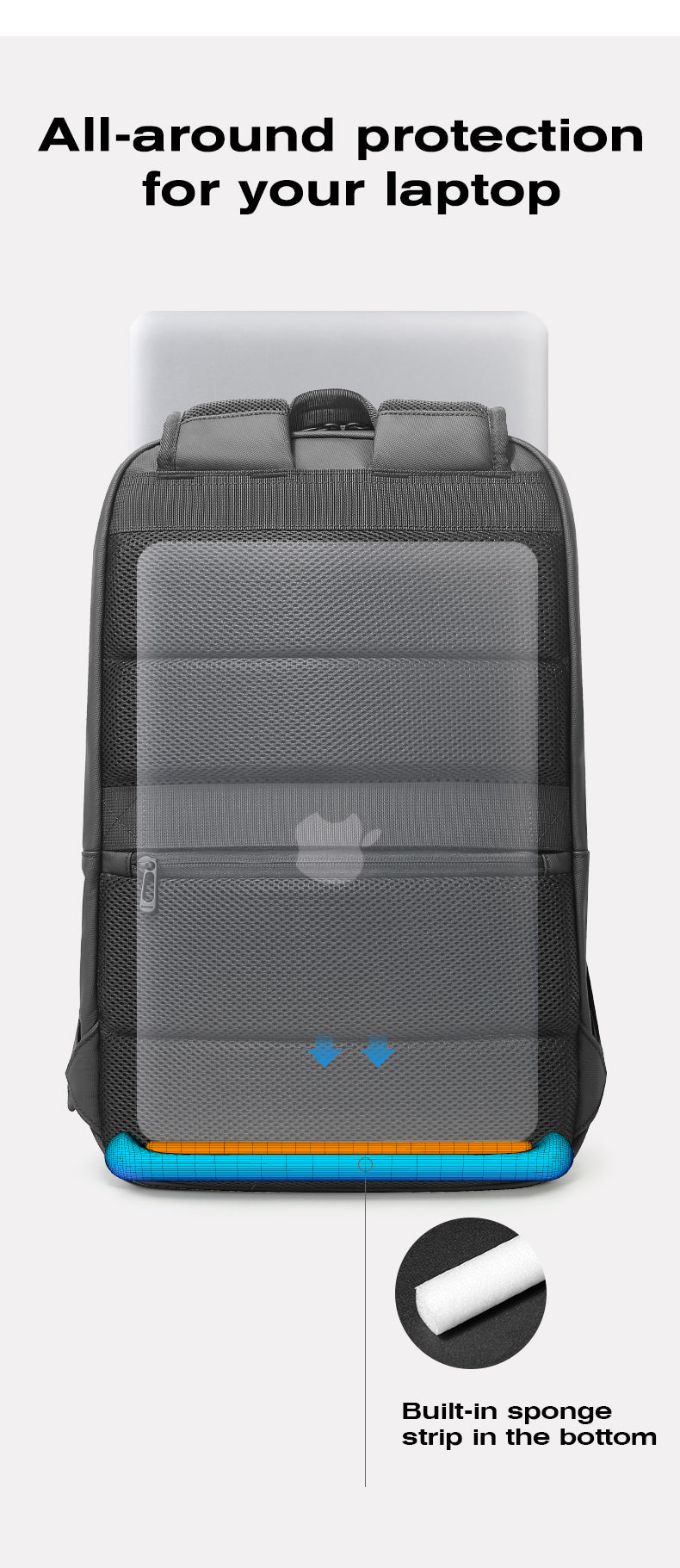 BANGE Urban Stylish Laptop-Rucksack 15,6 Zoll für Business und tägliches Pendeln 6