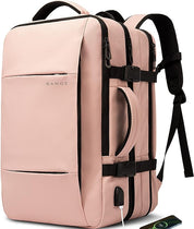 BANGE Weekender-Handgepäck-Rucksack, 45 l erweiterbarer Reiserucksack für Flugzeuge, umwandelbarer Rucksack-Aktenkoffer für unterwegs, wasserabweisender 17,3-Zoll-Laptop-Rucksack für Männer und Frauen … 5