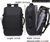 BANGE Weekender-Handgepäck-Rucksack, 45 l erweiterbarer Reiserucksack für Flugzeuge, umwandelbarer Rucksack-Aktenkoffer für unterwegs, wasserabweisender 17,3-Zoll-Laptop-Rucksack für Männer und Frauen … 3