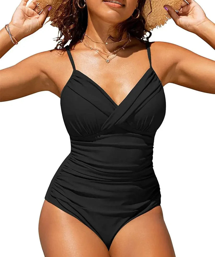 Badeanzug mit V-Ausschnitt für Frauen 0