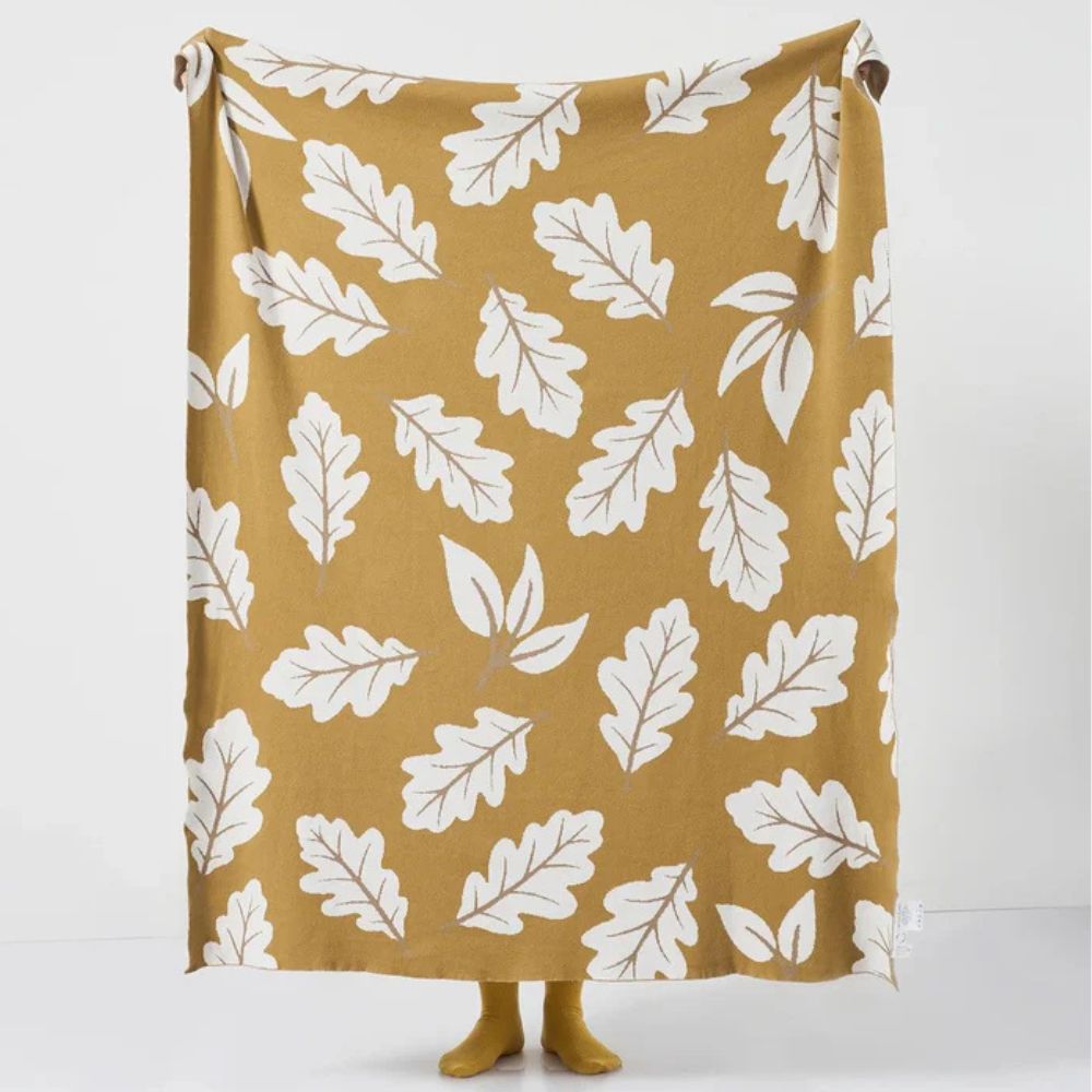 Baumwoll-Decke für Zuhause Elegant Blätterdesign Atmungsaktiv 130x160 cm 0