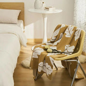 Baumwoll-Decke für Zuhause Elegant Blätterdesign Atmungsaktiv 130x160 cm 2
