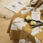 Baumwoll-Decke für Zuhause Elegant Blätterdesign Atmungsaktiv 130x160 cm 4