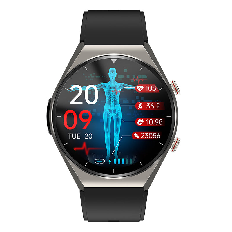 Blutzucker mit einem Klick | Blutzucker-Blutdruck-EKG | EKG HRV-Herzfrequenzmonitor Gesundheits-Smartwatch 2