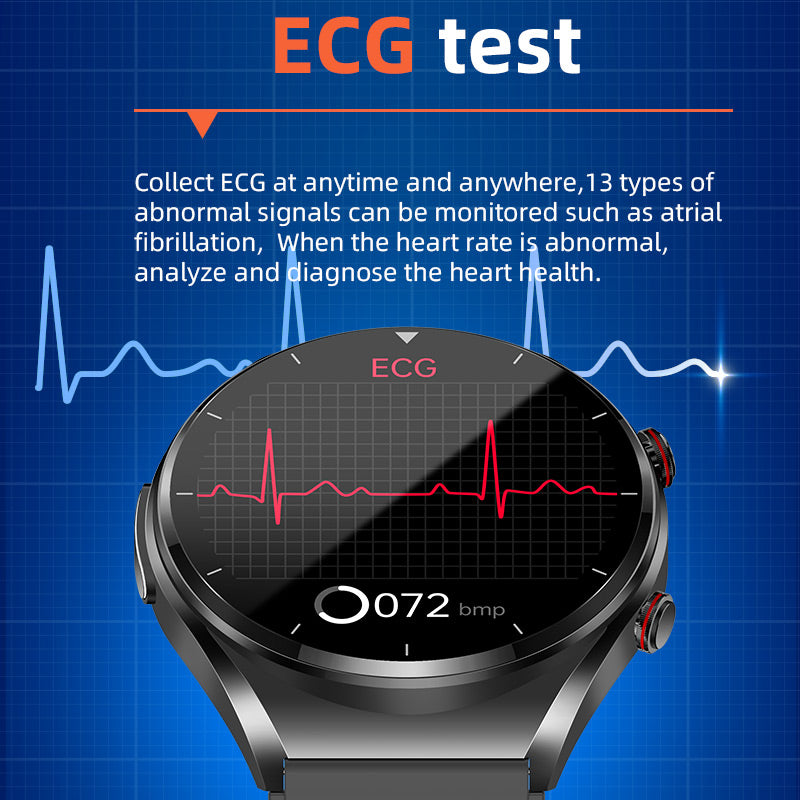 Blutzucker mit einem Klick | Blutzucker-Blutdruck-EKG | EKG HRV-Herzfrequenzmonitor Gesundheits-Smartwatch 7