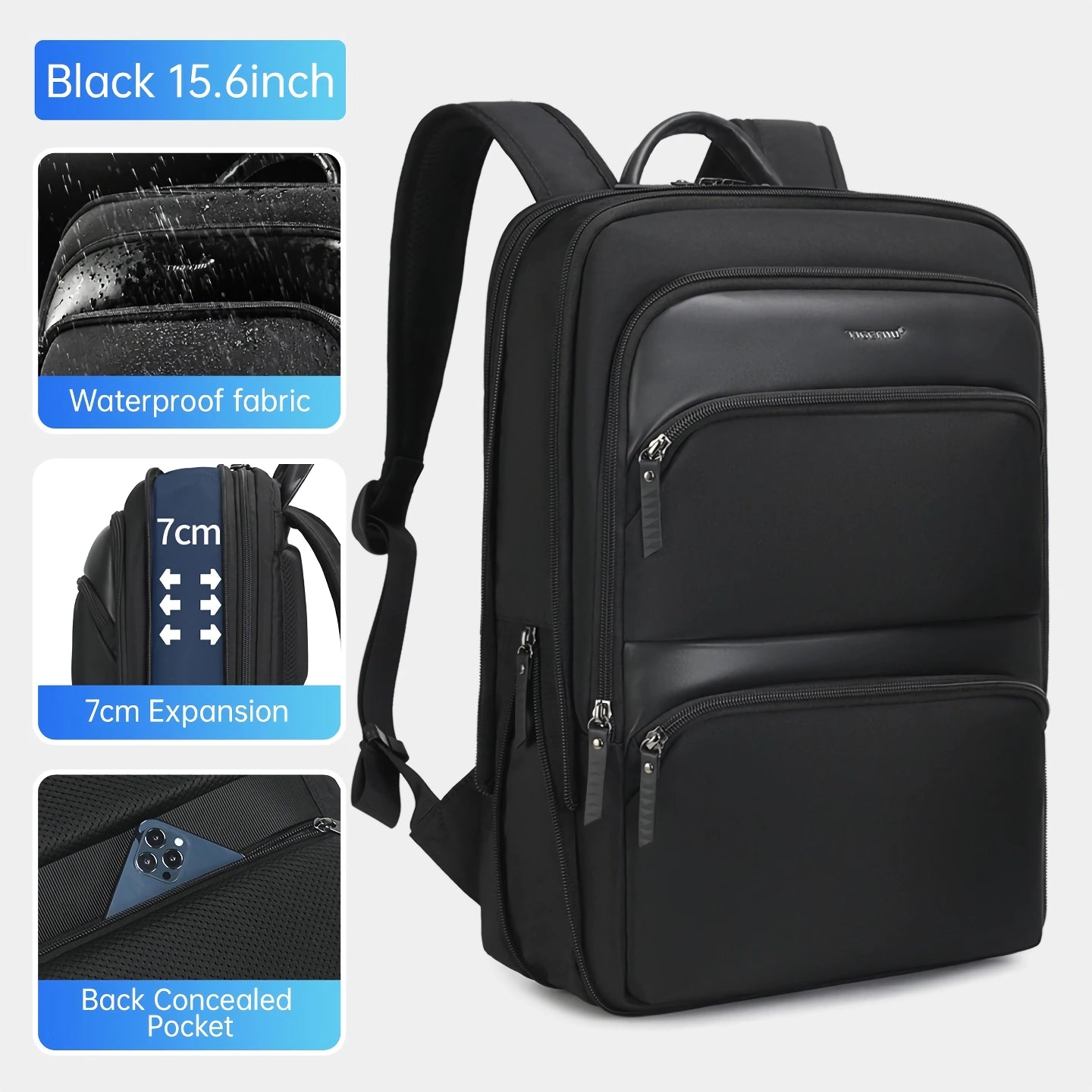Business-Laptop-Rucksack für Herren – Schlanke, wasserdichte Reise- und Schultasche 0