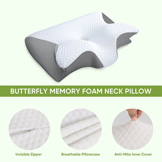 Butterfly Memory Foam Nackenkissen mit Armlehnen für Seiten- und Rückenschläfer 3