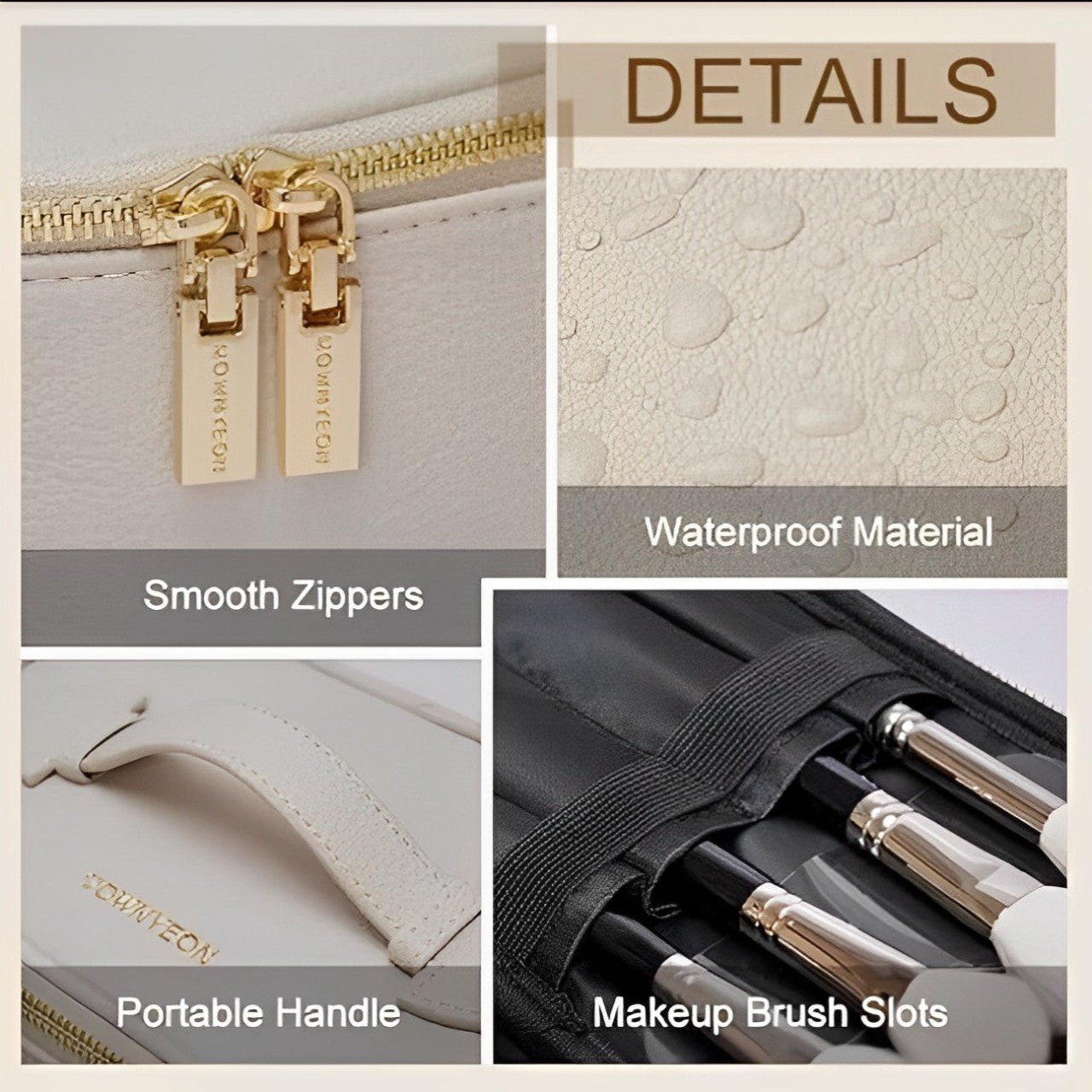 Dalia | Damen Deluxe Leder Reise Kosmetiktasche