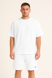  Herren -sportliches Set - entspannte Passform - Kurzarm -Top & Draw String Shorts - atmungsaktive Baumwolle-5