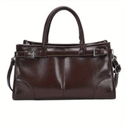 Clara | Große Retro Leder Umhängetasche