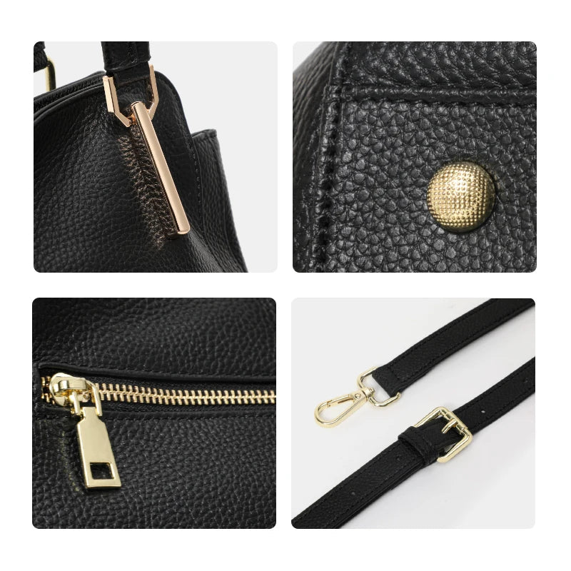 Damen-Tragetasche aus echtem Leder mit großem Fassungsvermögen 6