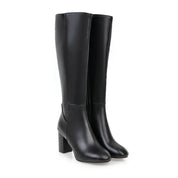 Damen Kniehohe Winterstiefel Bequem Leder 3