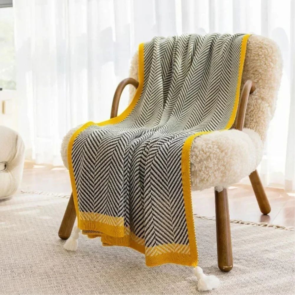 Damen Kuscheldecke Geometrisch Warm Acryl für Zuhause und Reisen 1