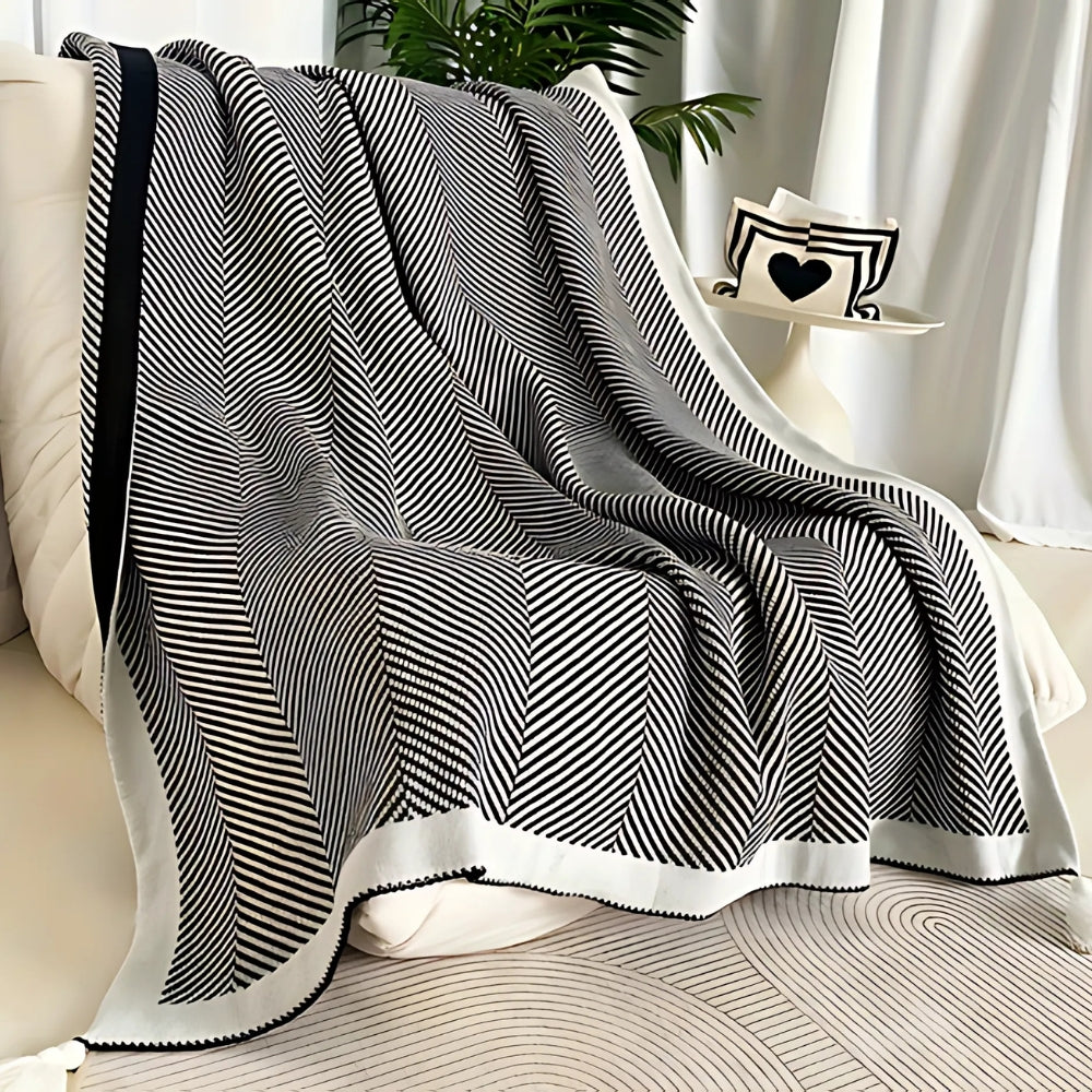 Damen Kuscheldecke Geometrisch Warm Acryl für Zuhause und Reisen 9