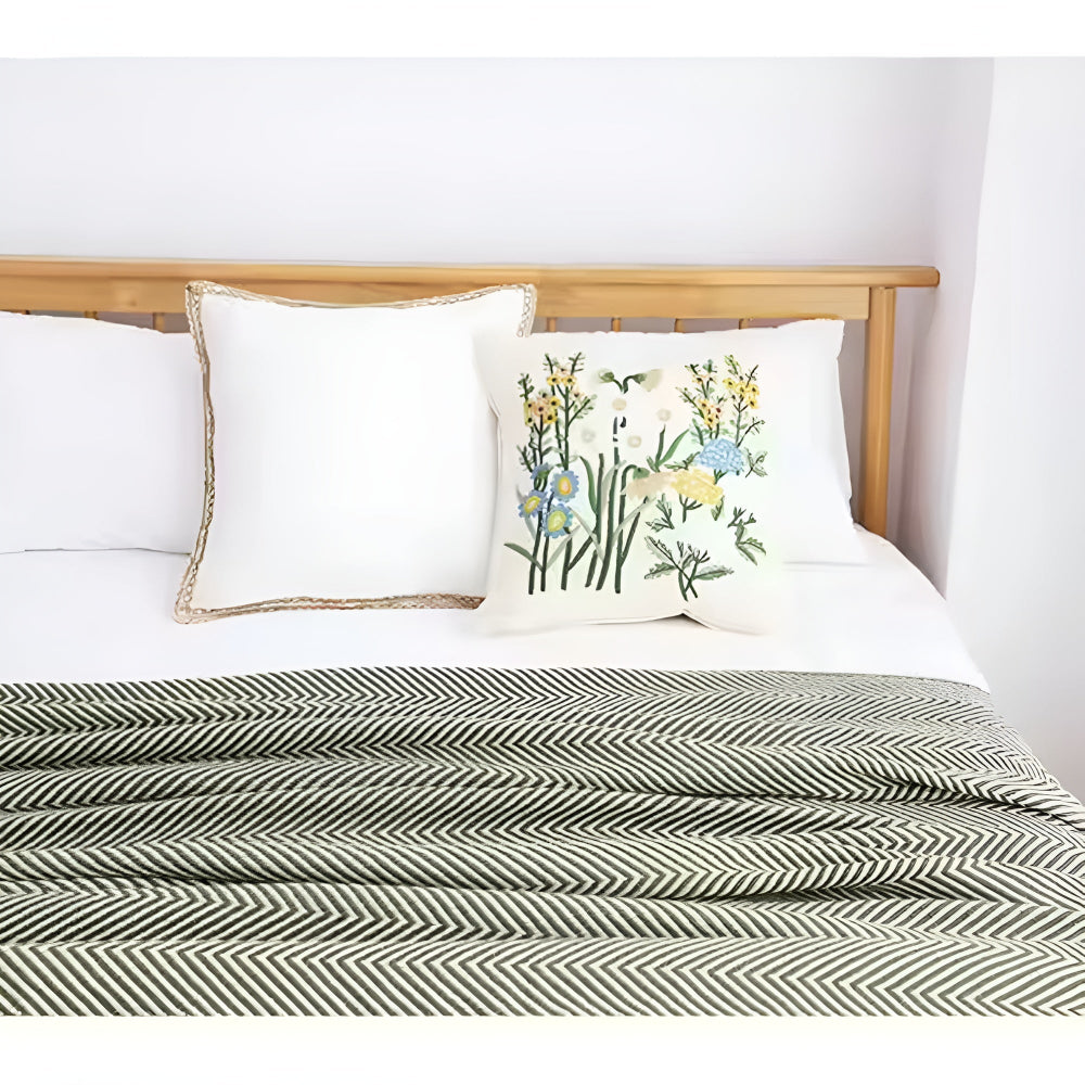 Damen Kuscheldecke Herringbone mit Fransen Mikrofaser Mix 6