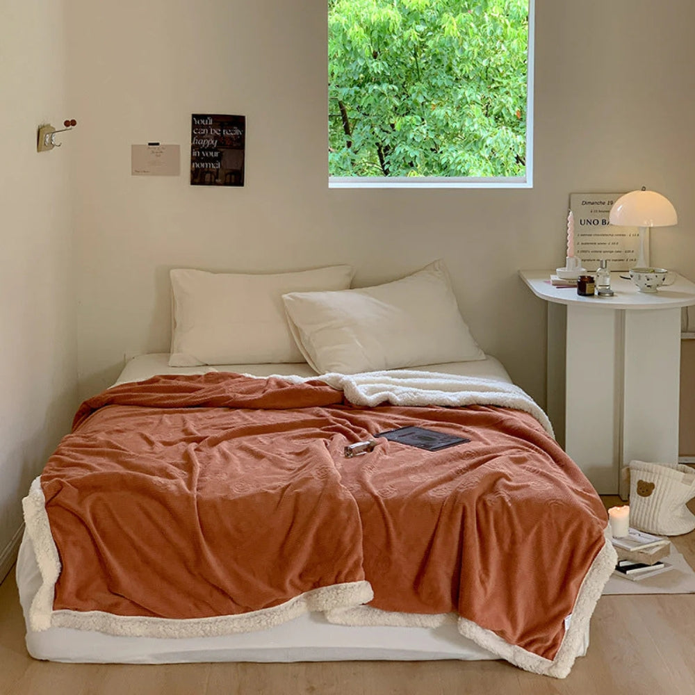 Damen Sherpa Decke mit Floralprägung für ultimativen Komfort 1