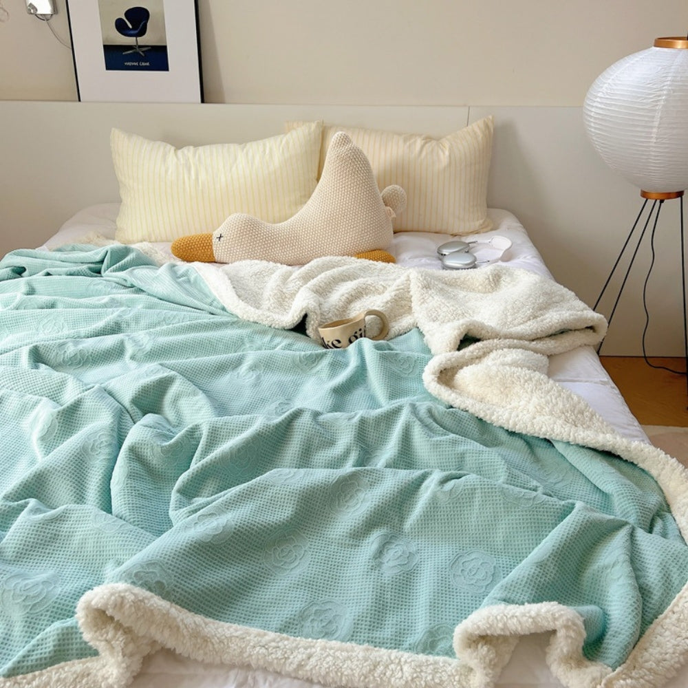 Damen Sherpa Decke mit Floralprägung für ultimativen Komfort 4