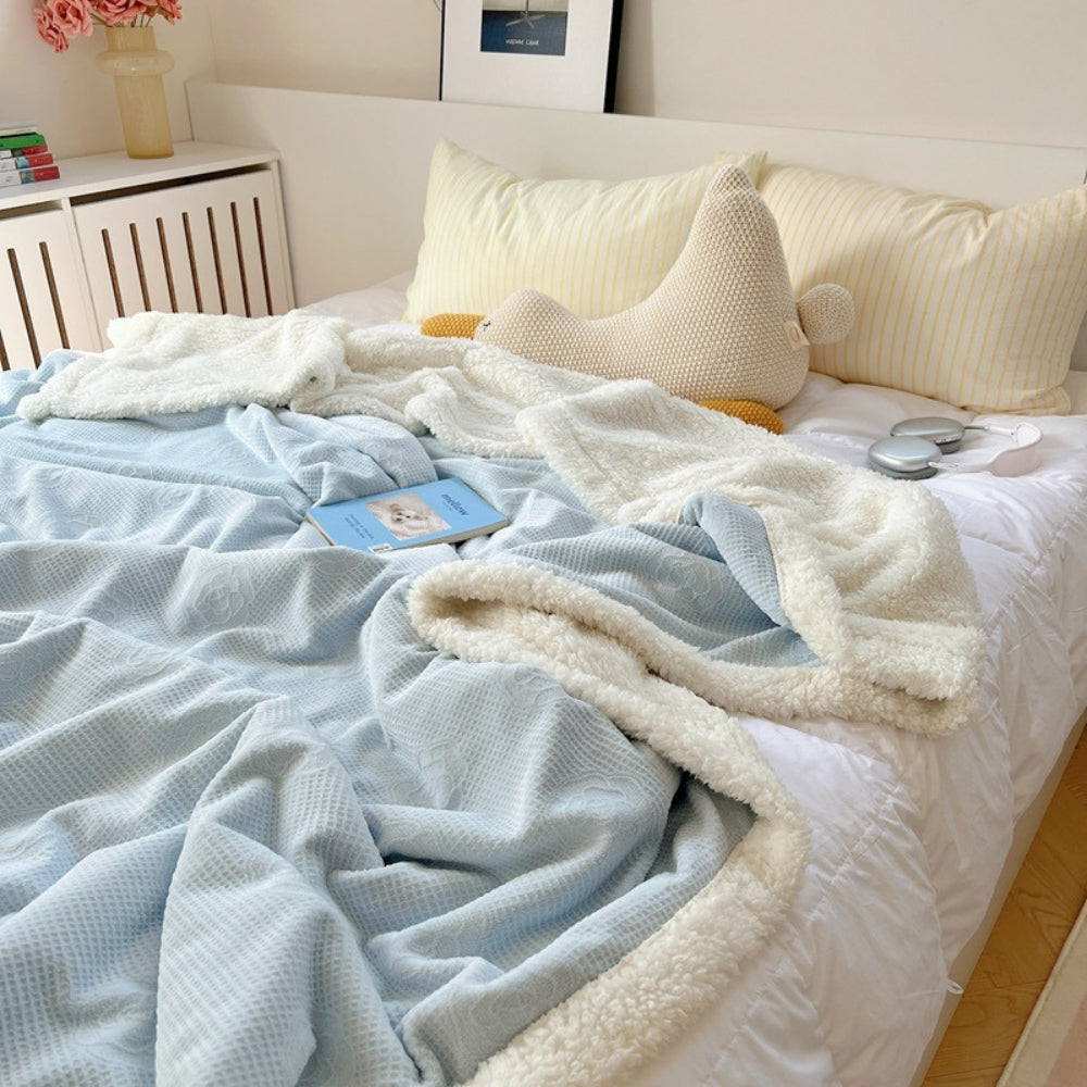 Damen Sherpa Decke mit Floralprägung für ultimativen Komfort 5